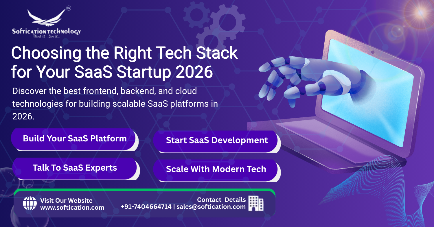 Best SaaS Tech Stack in 2026: React, Node.js, Python, AWS & Azure Guide - Web Applications article by SoftiCation Technology