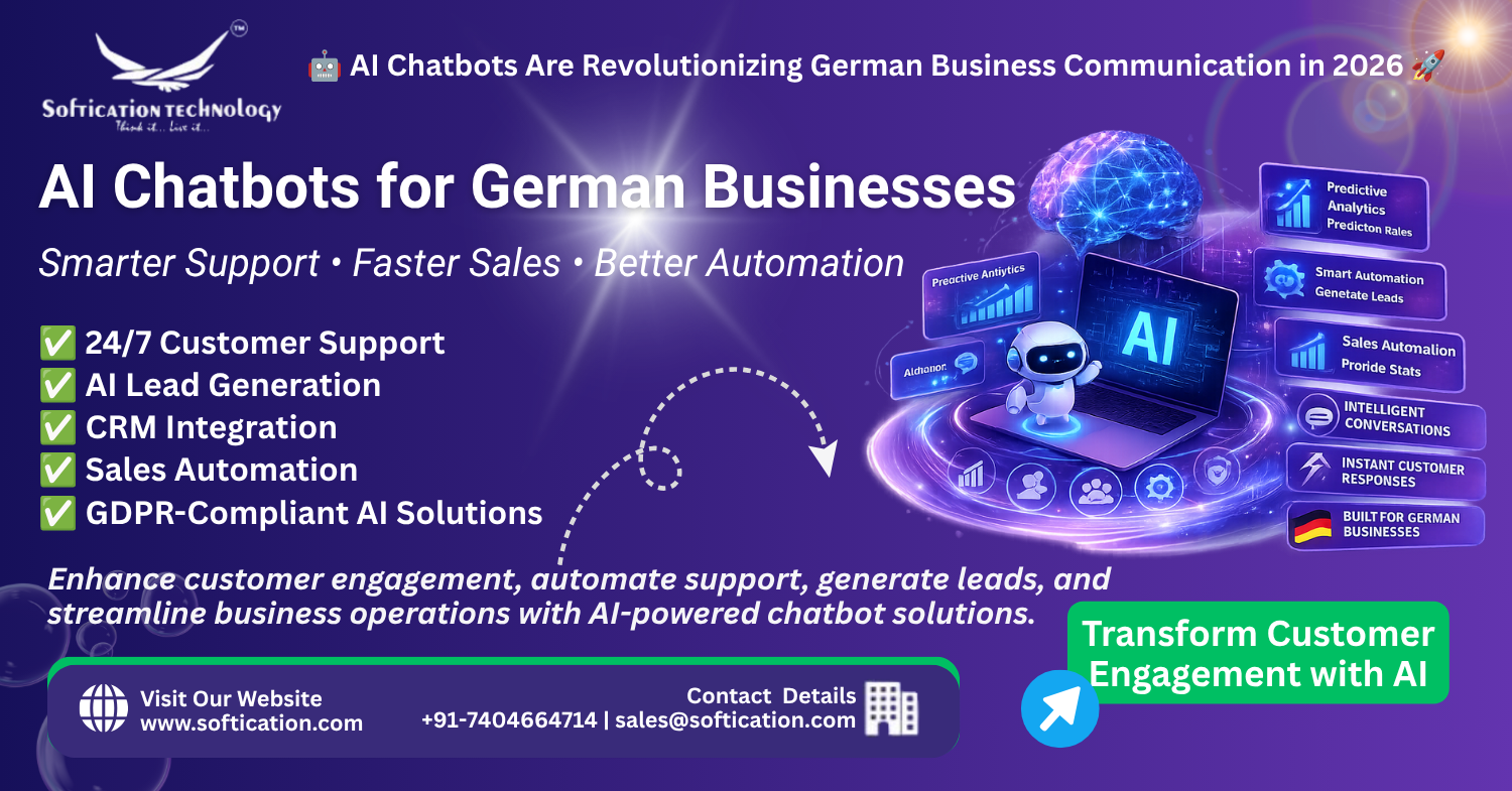 AI Chatbots for German Businesses in 2026: Customer Support, Sales Automation & Lead Generation - select Categories article by SoftiCation Technology