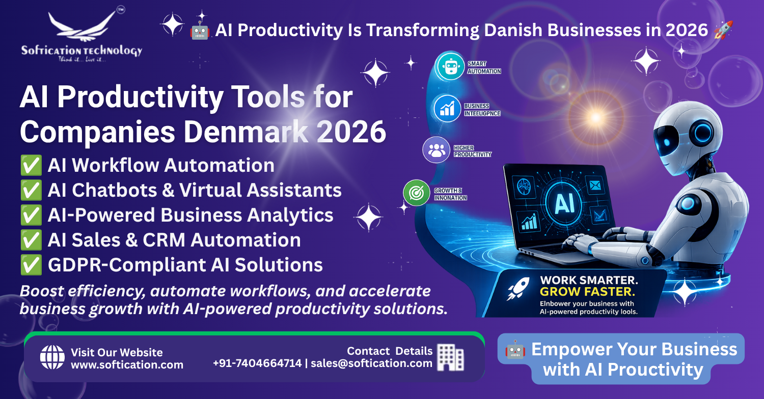 AI Productivity Tools for Companies in Denmark (2026): Boosting Efficiency, Automation & Business Growth - select Categories article by SoftiCation Technology