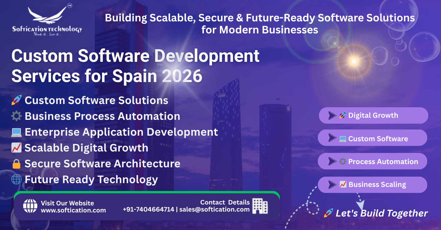 Custom Software Development Services for Businesses in Spain 2026: Driving Innovation, Efficiency & Growth - select Categories article by SoftiCation Technology