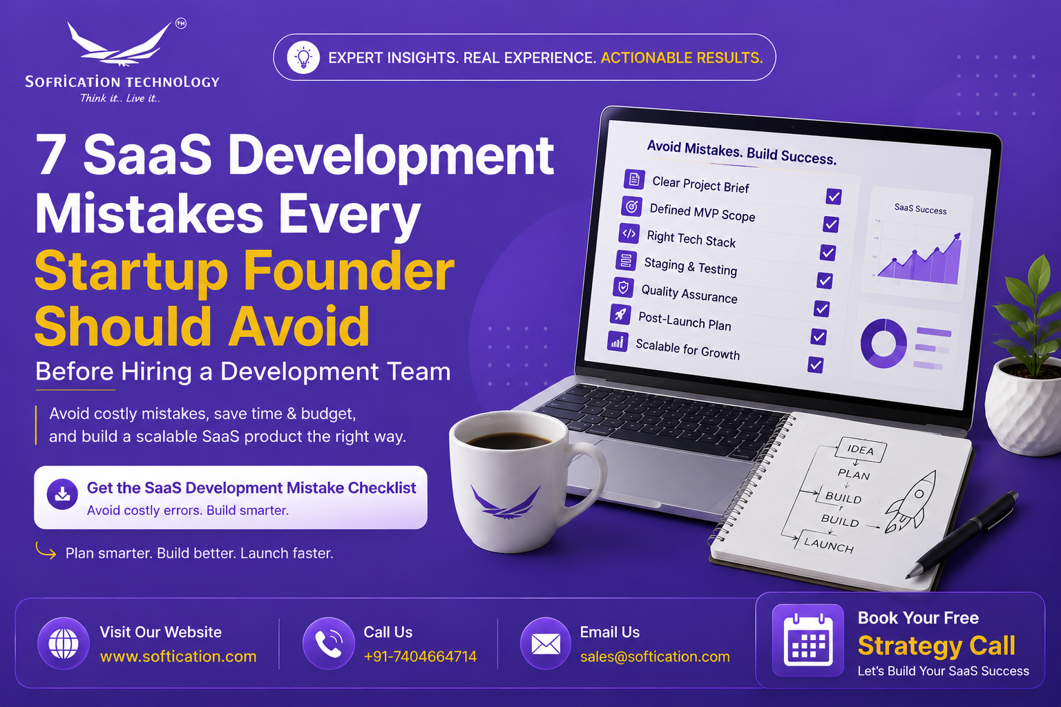 7 SaaS Development Mistakes Every Startup Founder Should Avoid Before Hiring a Development Team - select Categories article by SoftiCation Technology