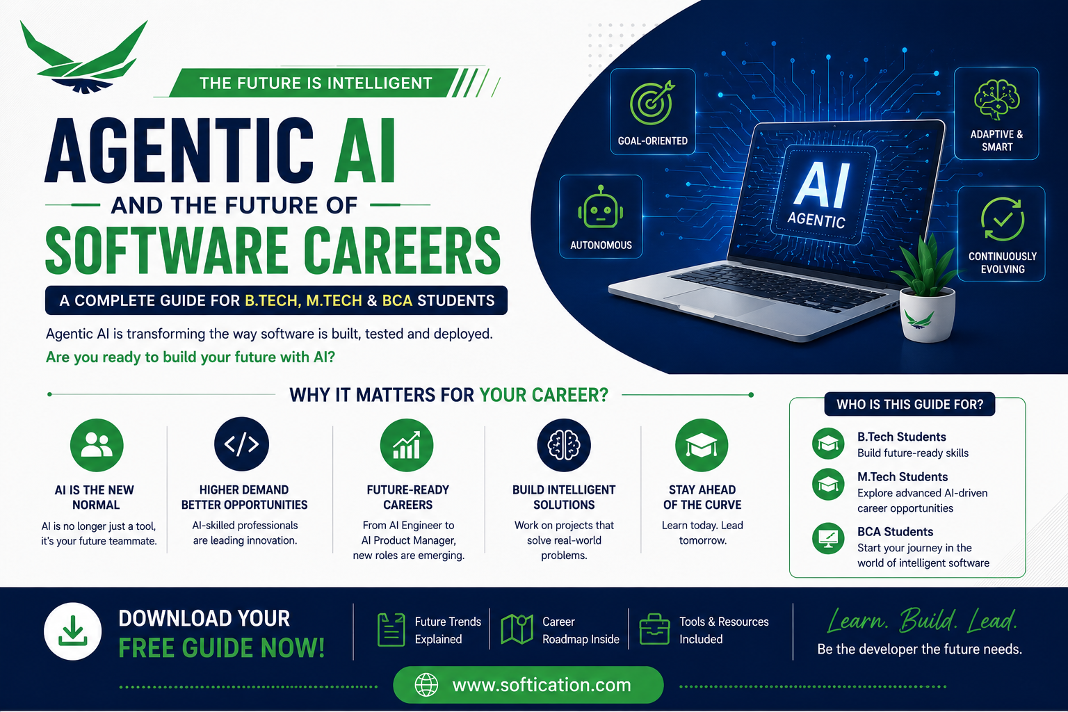 Agentic AI & Future of Software Careers: Complete Guide for B.Tech, M.Tech & BCA Students - IT News article by SoftiCation Technology