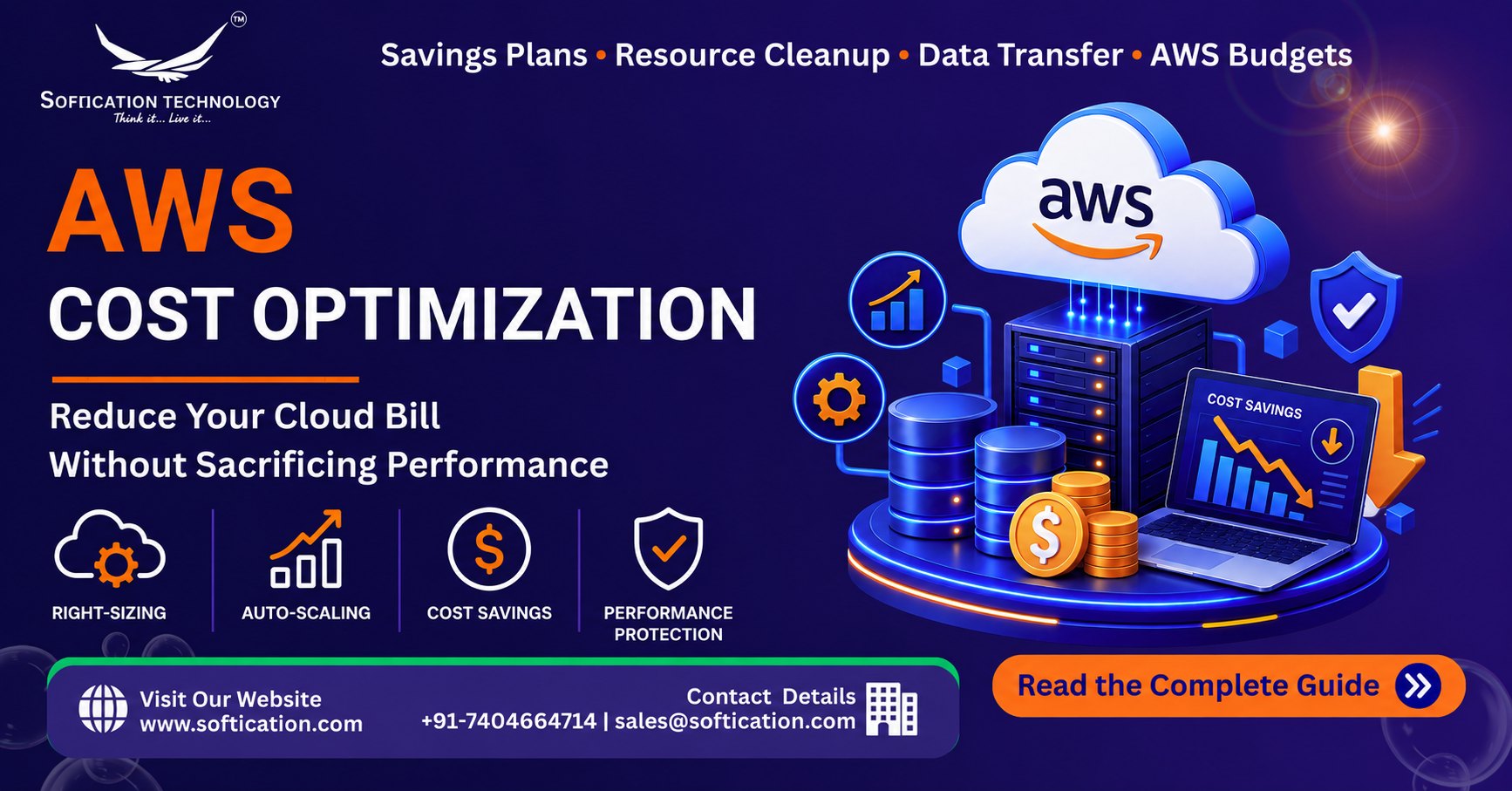AWS Cost Optimization: How to Reduce Your Cloud Bill Without Sacrificing Performance - Cloud article by SoftiCation Technology