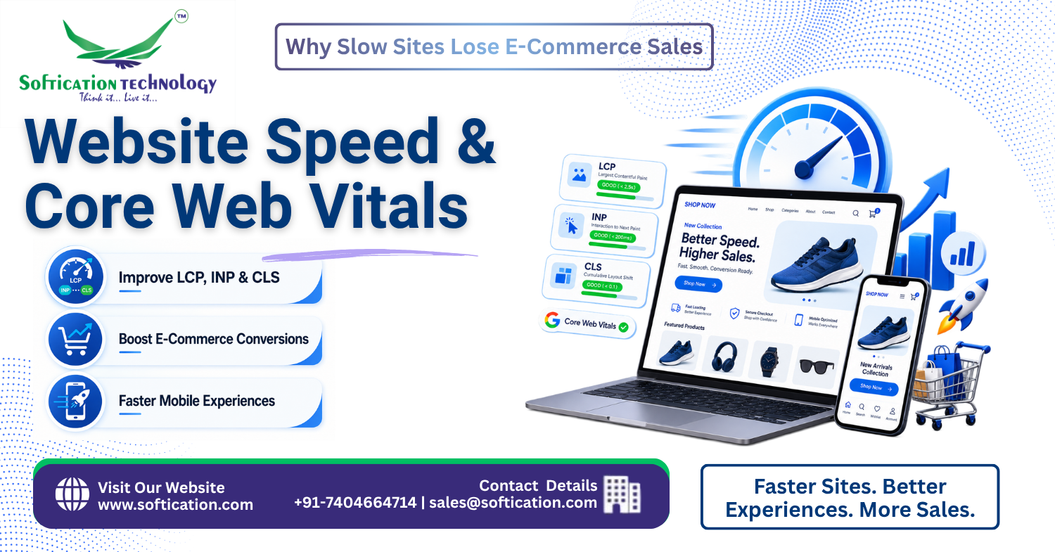 Website Speed & Core Web Vitals: Why Slow Sites Lose E-Commerce Sales - E-Commerce Development article by SoftiCation Technology