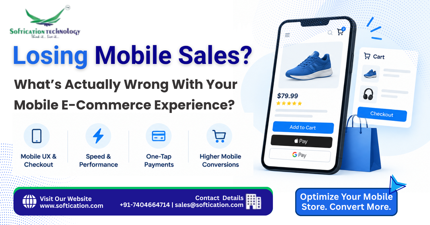 Losing Mobile Sales? What's Actually Wrong With Your Mobile E-Commerce Experience - E-Commerce Development article by SoftiCation Technology