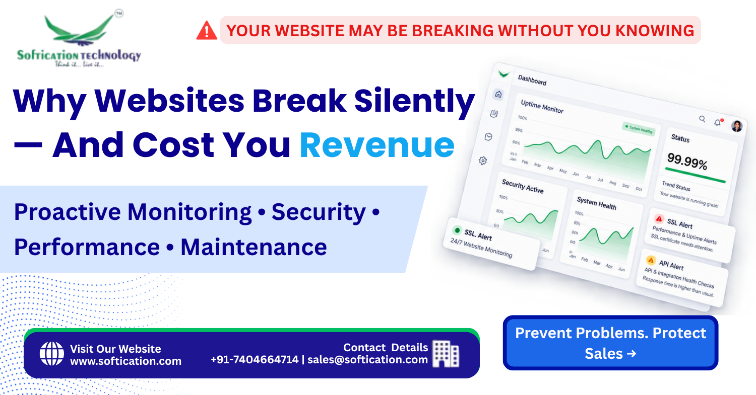 Why Websites Break Silently — And What It's Costing You in Lost Revenue - Web Development article by SoftiCation Technology