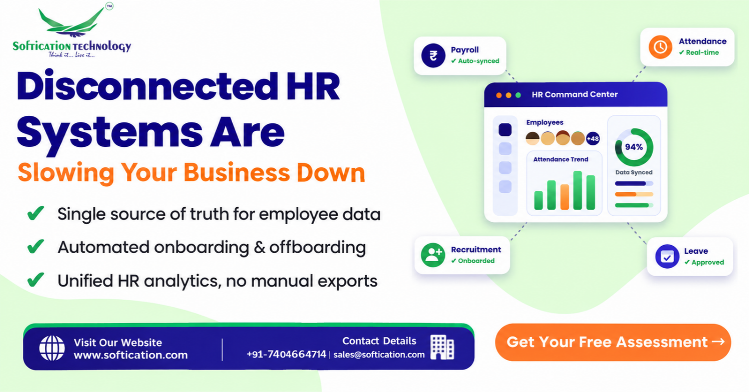 Disconnected HR Systems Are Slowing Your Business Down: A Guide to HRMS Integration - Web Applications article by SoftiCation Technology