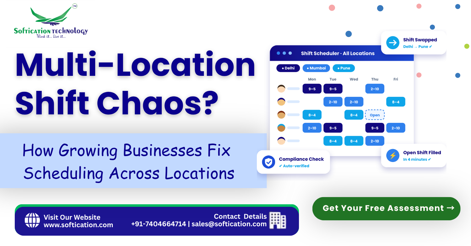 Multi-Location Shift Chaos: How Growing Businesses Fix Scheduling Across Locations - Web Applications article by SoftiCation Technology