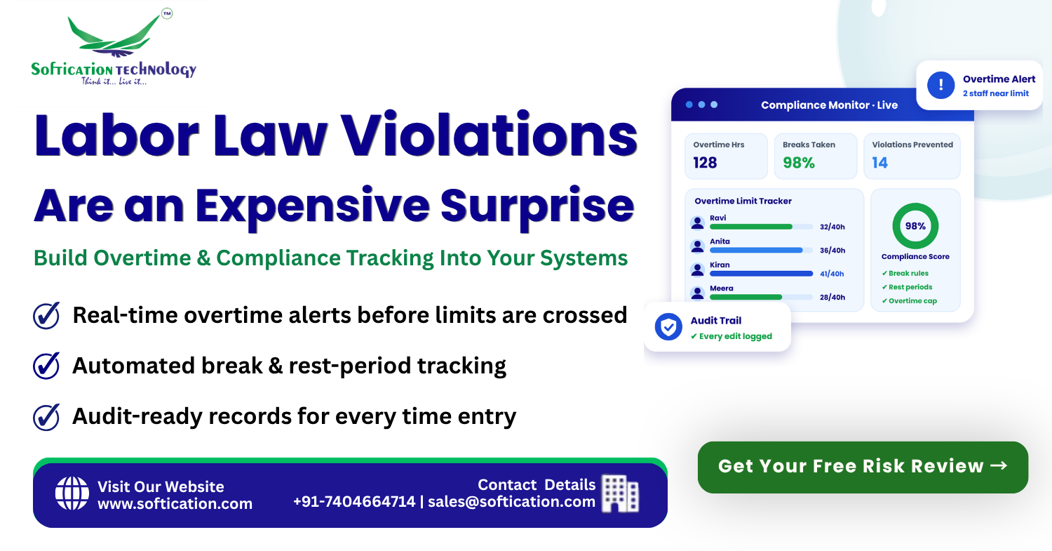 Labor Law Violations Are an Expensive Surprise — Building Overtime & Compliance Tracking Into Your Systems - Web Applications article by SoftiCation Technology